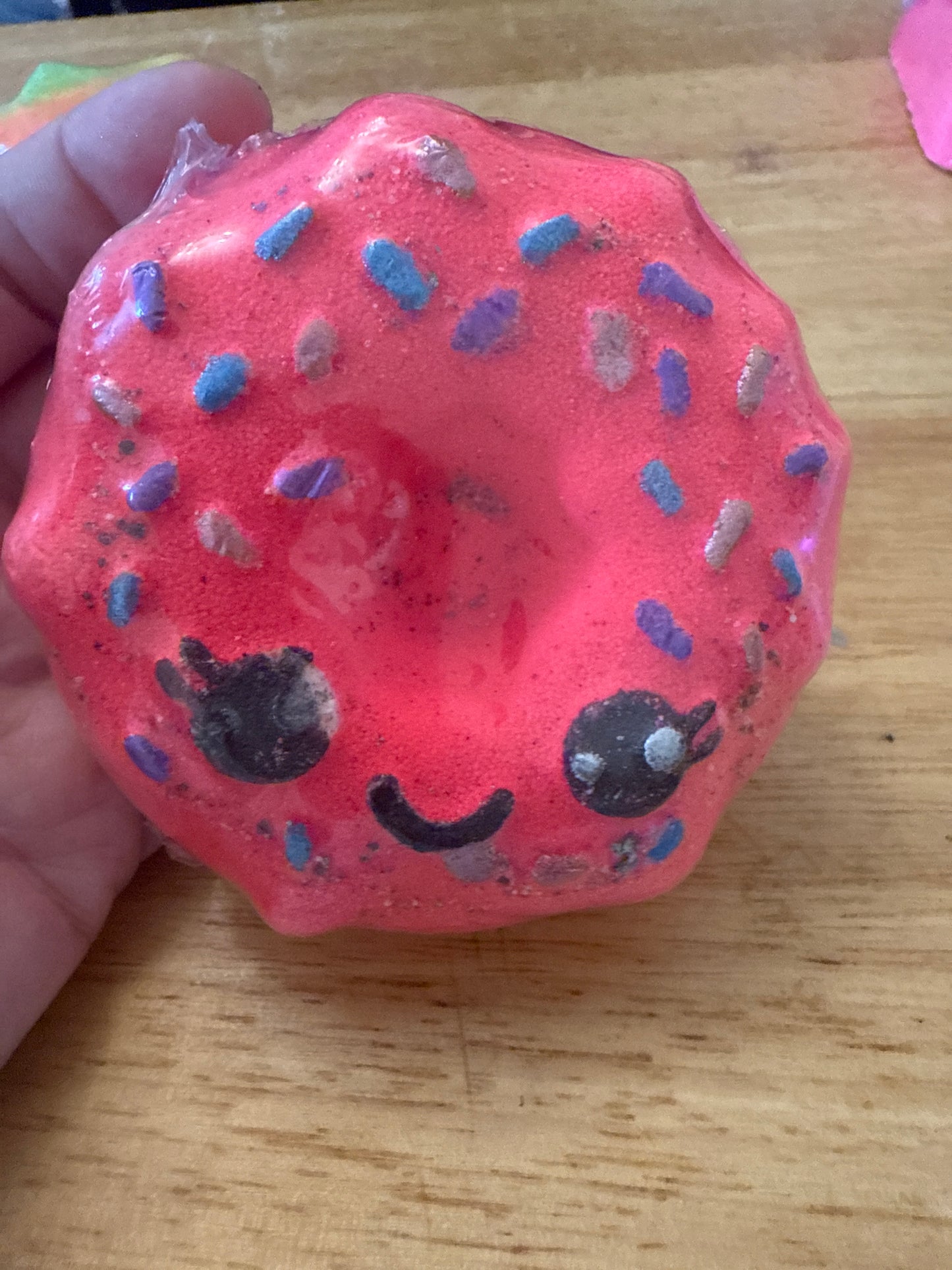 Pink doughnut bath bomb