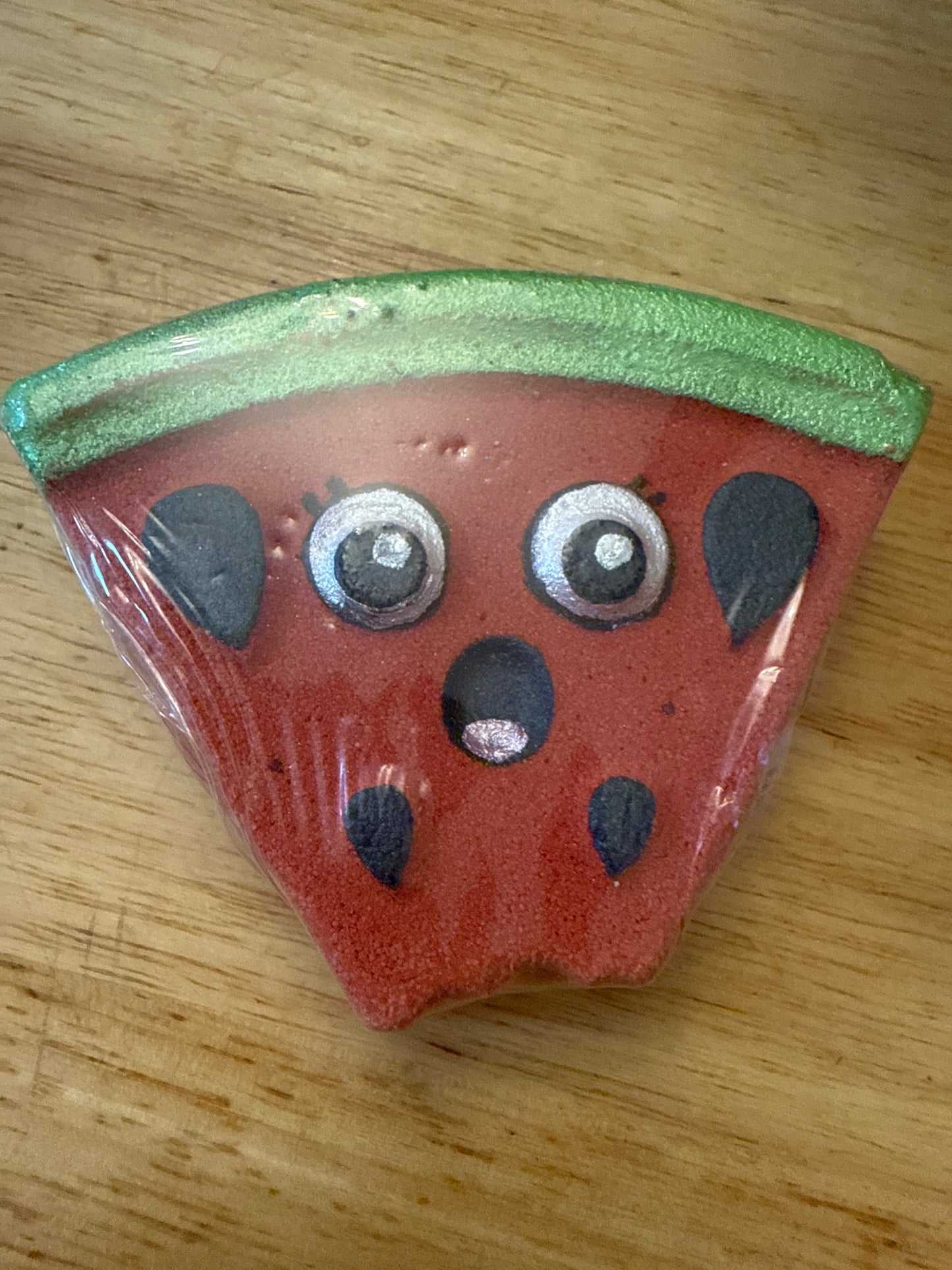 Bitten watermelon bath bomb